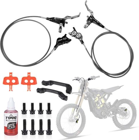 Front Rear Brake Kit for Sur-Ron, PSLER Upgraded Front Rear Brake Kit for Sur Ron Light Bee X Segway X160 X260 for Talaria XXX for Talaria Sting MX3 R MX4 for 79Bike Falcon M/E Ride Pro SS (Black) in Saudi Arabia