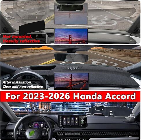 Dash Cover Compatible with 2023-2025 2026 Honda Accord with HUD Dashboard Cover Mat Non-Slip Pad Carpet Sunshield Protector,Without HUD Accessories Custom Fit for Accord in Kuwait