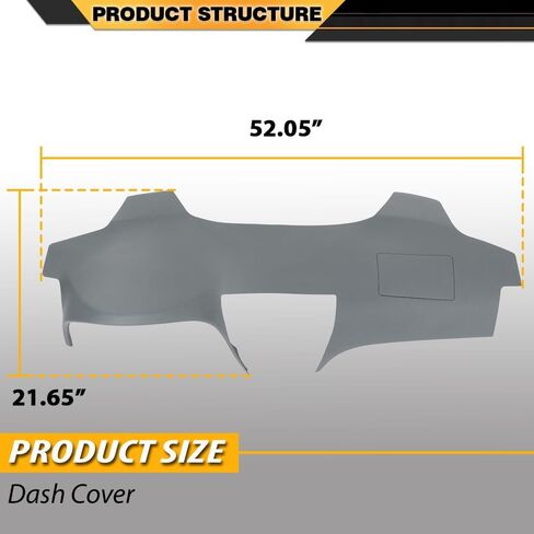 Dashboard Cap Cover Compatible with Toyota Camry 2007 2008 2009 2010 2011 Gray Dashboard Cap Replacement TPE Material in Saudi Arabia