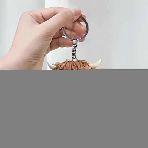 قطعة واحدة من بقرة هايلاند اللطيفة مع سلسلة مفاتيح أكريليك من نظارات نردي - حلقة مفاتيح للحقائب والسيارات والمفاتيح | ملحق متعدد المشاهد | الأصدقاء والعائلة/YSK-76 in Saudi Arabia