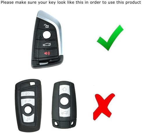 iJDMTOY Iconic 3-Color Stripe Black Carbon Fiber Pattern Leather Key Holder w/Keychain Compatible With BMW 2016-22 X1, 2019-22 X4, 2014-22 X5, 2015-22 X6, 2017-22 5 Series & 2016-22 7 Series in Saudi Arabia