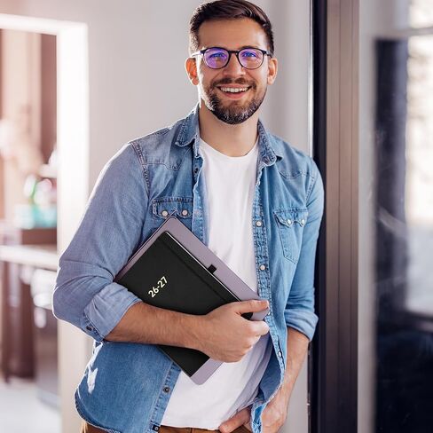 Planner 2026-2027 - Academic Planner 2026-2027, July 2026 - June 2027, 8'' x 10'', 26-27 Planner Weekly and Monthly, 26-27 Calendar Planners with Pen Holder, Elastic Closure, Leather Hardcover - Black in Kuwait