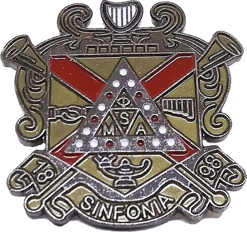 Phi Mu Alpha Sinfonia Shield Lapel Pin [Silver - 1.125"T] - ID#66482 in Kuwait