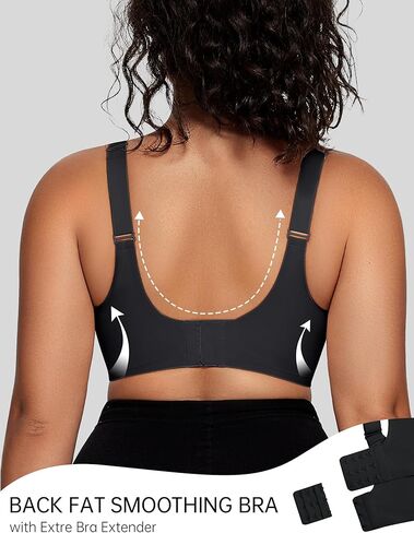 OEAK Womens Wireless Bras V Mesh Black XL & Comfortable Support Bras Coffee XL in Kuwait
