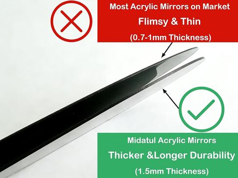 12 قطعة 10 بوصة مرآة زينة مركزية سمك 1.5 ملم (أسود) in Kuwait