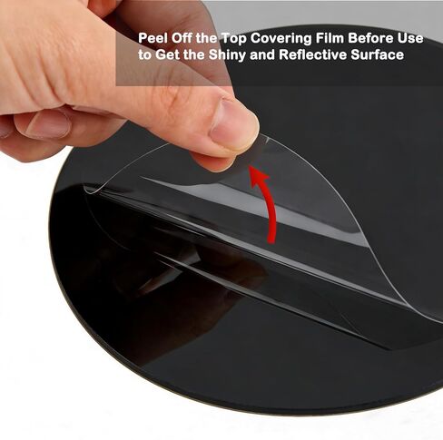 12 قطعة 10 بوصة مرآة زينة مركزية سمك 1.5 ملم (أسود) in Kuwait