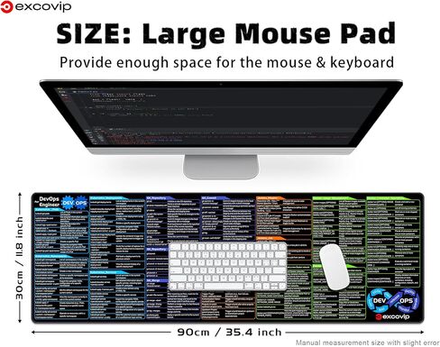 لوحة ماوس اختصارات لـ DevOps-35x11.8x0.07 بوصة لوحة غش كبيرة ممتدة لوحة ماوس كمبيوتر مكتبي لوحة مفاتيح لوحة مفاتيح ماوس حافة مخيطة غير قابلة للانزلاق 0502 in Kuwait