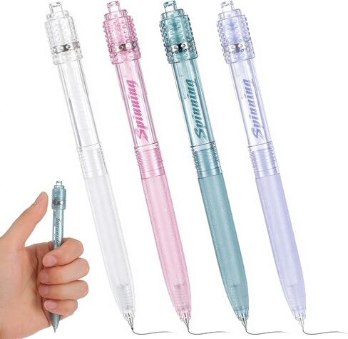 Hecila 4PCS Fidget Pens Retractable Gel Pen Black Ink Gel Pens with Fidget Ball Stress Relief Inkpen Fine Point 0.5mm Quick Dry Fine Point Smooth Writing Ballpoint Pen for Office Supplies in Kuwait