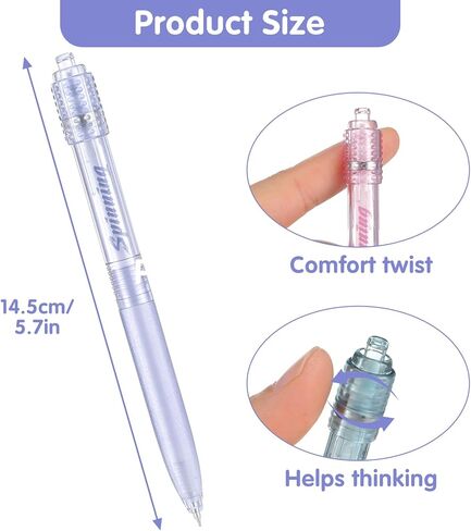 Hecila 4PCS Fidget Pens Retractable Gel Pen Black Ink Gel Pens with Fidget Ball Stress Relief Inkpen Fine Point 0.5mm Quick Dry Fine Point Smooth Writing Ballpoint Pen for Office Supplies in Kuwait