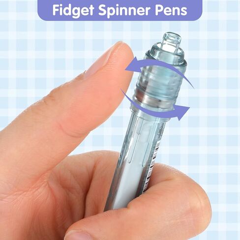 Hecila 4PCS Fidget Pens Retractable Gel Pen Black Ink Gel Pens with Fidget Ball Stress Relief Inkpen Fine Point 0.5mm Quick Dry Fine Point Smooth Writing Ballpoint Pen for Office Supplies in Kuwait