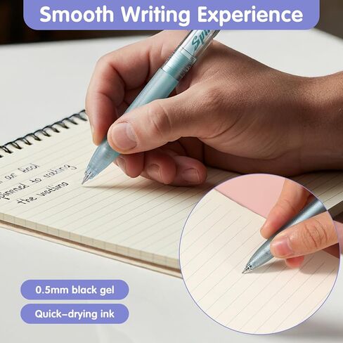 Hecila 4PCS Fidget Pens Retractable Gel Pen Black Ink Gel Pens with Fidget Ball Stress Relief Inkpen Fine Point 0.5mm Quick Dry Fine Point Smooth Writing Ballpoint Pen for Office Supplies in Kuwait