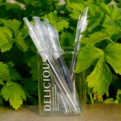 Gel Pens 0.38mm Ultra Fine Point for Note Taking,Clear Barrels,Black Ink,Pack of 8 in Saudi Arabia