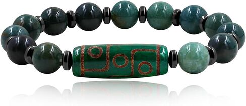 Unique Tibetan Bead Stretch Bracelet – Men's 9 Eye Dzi Bead Blessing Bracelets, Stylish Classic Meditation Prayer Jewelry, Gift for Those with Religious Beliefs, YA5287-YA5288 in Saudi Arabia
