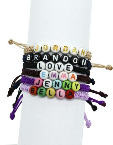 سوار اسم شخصي للنساء والرجال في سن المراهقة الفتيات أفضل صديق هدايا التخرج عيد ميلاد قابل للتعديل الأساور المنسوجة الأخت ابنة عيد الأم أمي أنثى الصداقة مجوهرات للجنسين in Kuwait