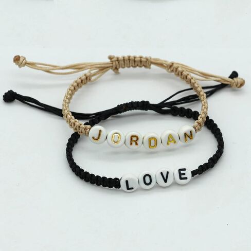 سوار اسم شخصي للنساء والرجال في سن المراهقة الفتيات أفضل صديق هدايا التخرج عيد ميلاد قابل للتعديل الأساور المنسوجة الأخت ابنة عيد الأم أمي أنثى الصداقة مجوهرات للجنسين in Kuwait
