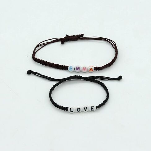 سوار اسم شخصي للنساء والرجال في سن المراهقة الفتيات أفضل صديق هدايا التخرج عيد ميلاد قابل للتعديل الأساور المنسوجة الأخت ابنة عيد الأم أمي أنثى الصداقة مجوهرات للجنسين in Kuwait