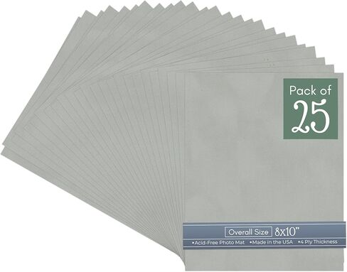 CountryArtHouse Smoke Suede Acid Free 8x10 Backing Board - Uncut Photo Mat Board - 1 Sheet in Saudi Arabia