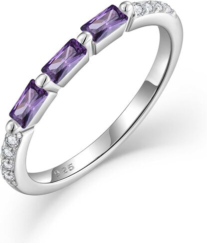 Stackable Rings for Her 925 Sterling Silver Promise Ring Engagement Anniversary Eternity Ring Birthstone Jewelry Gifts for Women Size 5-10 in Kuwait