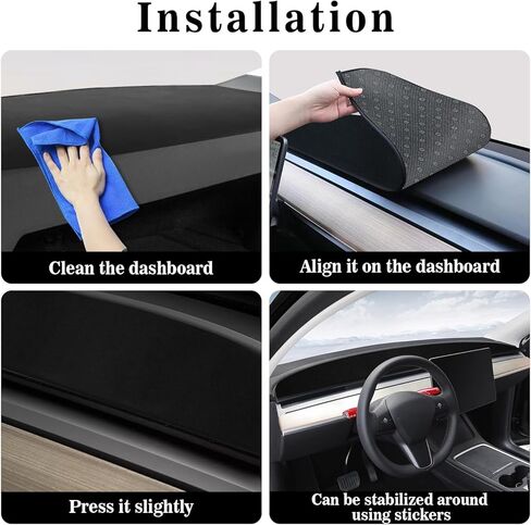 Amiss Dash Mat Dashboard Cover, Fits for Tesla Model Y Model 3 2017 2018 2019 2020 2021 2022 2023, Anti-Reflective Non-Slip Dashboard Decorative Pad Carpet, Car Interior Accessories in Kuwait