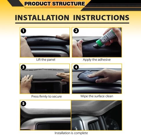 Dashboard Dash Cover Compatible with GMC Yukon/Yukon XL 1500 2500 2007-2014 and Chevy Suburban 1500 2500 2007-2014, Fit Chevy Silverado 1500 2500HD 3500HD (LTZ Only) 2007-2013 Black TPE Material in Saudi Arabia