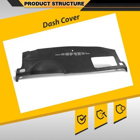 Dashboard Dash Cover Compatible with GMC Yukon/Yukon XL 1500 2500 2007-2014 and Chevy Suburban 1500 2500 2007-2014, Fit Chevy Silverado 1500 2500HD 3500HD (LTZ Only) 2007-2013 Black TPE Material in Saudi Arabia