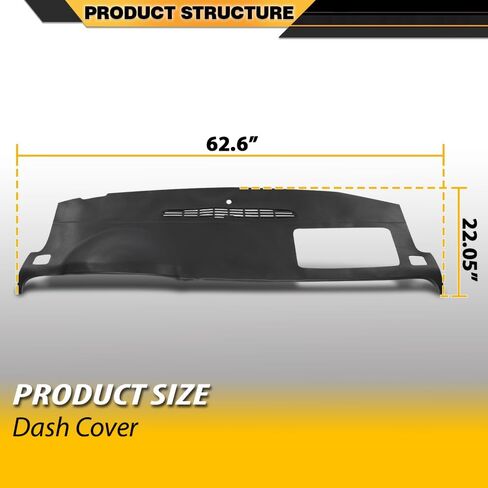 Dashboard Dash Cover Compatible with GMC Yukon/Yukon XL 1500 2500 2007-2014 and Chevy Suburban 1500 2500 2007-2014, Fit Chevy Silverado 1500 2500HD 3500HD (LTZ Only) 2007-2013 Black TPE Material in Saudi Arabia