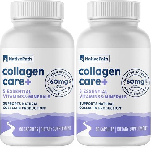 NativePath Collagen Care+, 5 Vitamin Blend with Hyaluronic Acid and Boron That Supports Collagen for Men and Women, 60 Capsules in Saudi Arabia