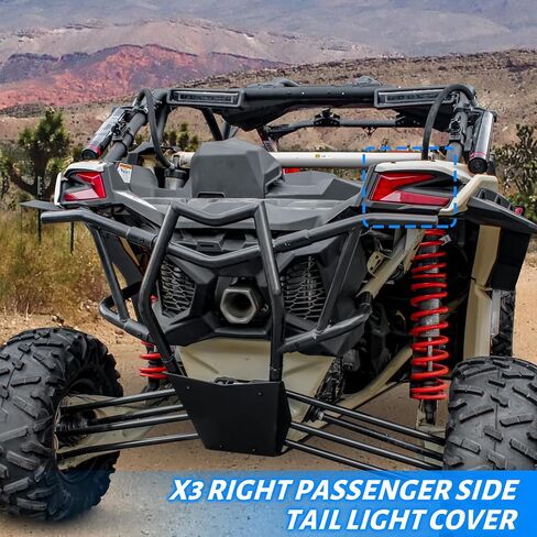 Tail Light Cover Bazel for Maverick X3, Right Passenger Side Rear Brake Stop TailLight Cover Panel for Can-Am Maverick X3 XDS XRS Max Turbo R 2017-2024 Accessories, Replace #705010687(1 PCS) in Saudi Arabia