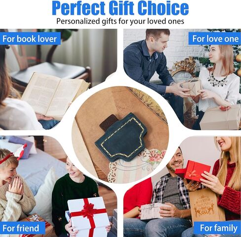 2 Pcs Bygone Mark Bookmark with Pen Holder, Blue Personalized Magnetic Leather Pen Holder Bookmark, Customized Magnetic Bookmarks for Reading Women Book Lovers, Gifts for Booklovers in Kuwait