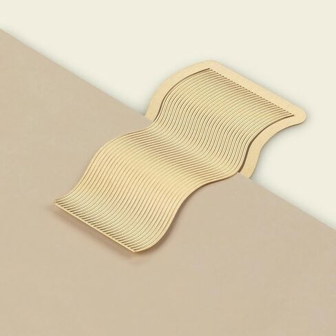 علامة مرجعية على شكل موجة نحاسية ورقية - 1.6 بوصة × 3 بوصة | لون ذهبي أنيق مع مشبك صفحة | احتفظ بصفحتك أثناء القراءة | مناسب للمذكرات والكتب والدفاتر والمخططين والمجلات | هدية عظيمة لمحبي الكتابة in Kuwait