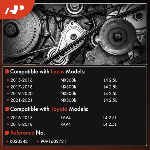 A-Premium 34.29 Inch Engine Serpentine Drive Belt Compatible with Toyota RAV4 2016-2018 2.5L & Lexus NX300h 2015-2021 2.5L, FULL HYBRID EV-GAS in Saudi Arabia