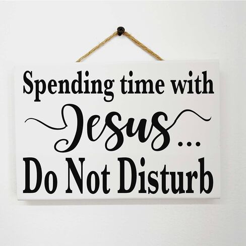 POMOTER 5x10 Inch Spending Time with Jesus Do Not Disturb Wood Sign Please Quiet Prayer in Session Religious Progress Do Not Enter Wall Door Plaque in Kuwait