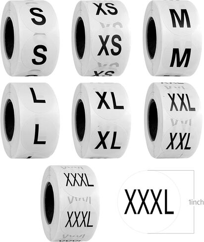 1500 Pcs Size Stickers for Clothing, Round Black Apparel Size Stickers, S, M, L, for Shirt Size, Clothing,T-Shirts, Retail (3, S,M,L) in Kuwait