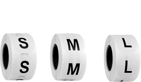 1500 Pcs Size Stickers for Clothing, Round Black Apparel Size Stickers, S, M, L, for Shirt Size, Clothing,T-Shirts, Retail (3, S,M,L) in Saudi Arabia