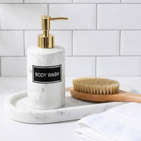 24PCS Waterproof Labels for Bottles Bathroom Hand Soap Dispenser Stickers for Plastic/Glass Bottles Soap Lotion Shampoo and Conditioner, Black in Saudi Arabia