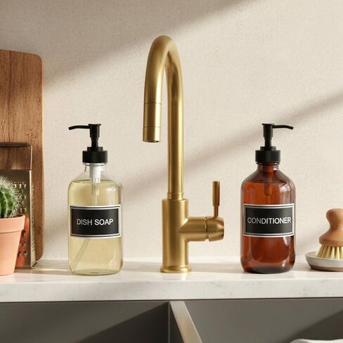 24PCS Waterproof Labels for Bottles Bathroom Hand Soap Dispenser Stickers for Plastic/Glass Bottles Soap Lotion Shampoo and Conditioner, Black in Saudi Arabia