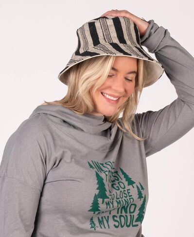 Soul Flower Hippie Bucket Hat, Reversible 100% Cotton Canvas, Unisex in Saudi Arabia