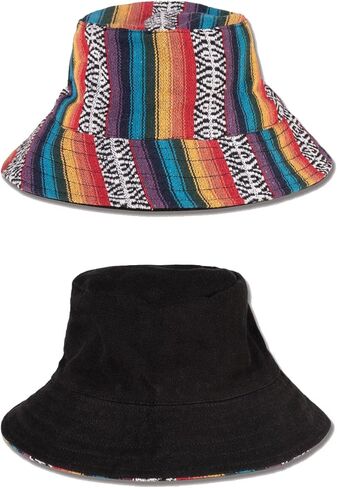 Soul Flower Hippie Bucket Hat, Reversible 100% Cotton Canvas, Unisex in Saudi Arabia