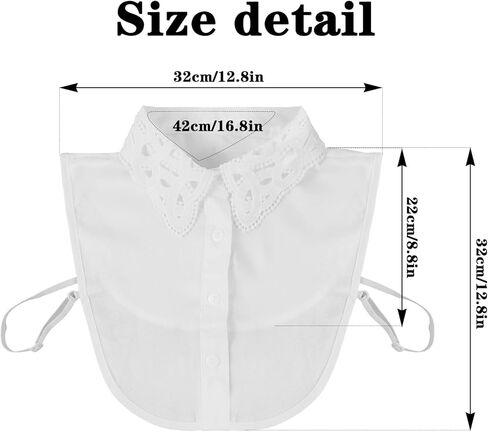 Fake Collar Detachable Dickey Collar, Blouse Half Shirts Peter Pan Faux False Collars for Women, Half Shirt Blouse False Collars White in Saudi Arabia