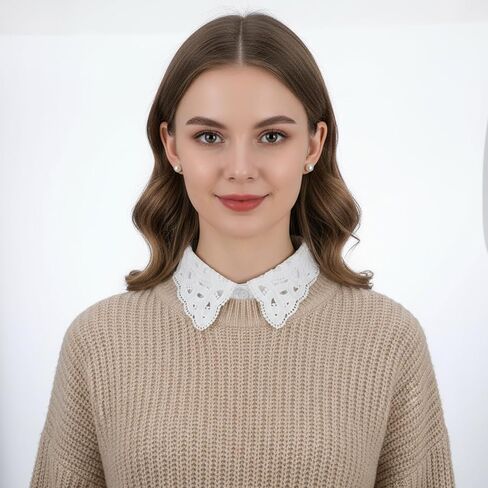 Fake Collar Detachable Dickey Collar, Blouse Half Shirts Peter Pan Faux False Collars for Women, Half Shirt Blouse False Collars White in Saudi Arabia
