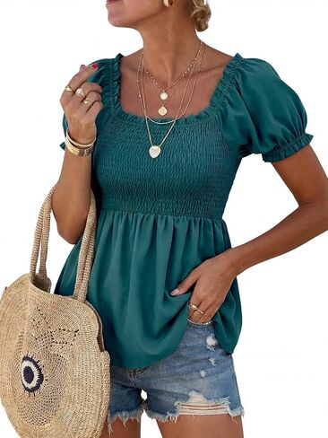 بلايز بيبي دول صيفية بأكمام قصيرة منتفخة للسيدات 2025 in Kuwait