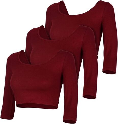 Womens Trendy Solid Color Basic Scooped Neck and Back Crop Top in Saudi Arabia