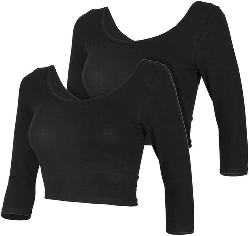 Womens Trendy Solid Color Basic Scooped Neck and Back Crop Top in Saudi Arabia
