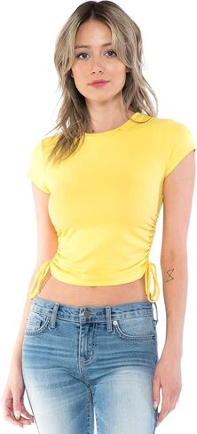 Womens Trendy Solid Color Basic Scooped Neck and Back Crop Top in Saudi Arabia
