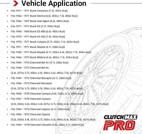 CMP Stage 2 Sport Clutch Kit Fits Buick 1966 Electra Skylark 1971 Centurion, Chevy 1966-72 Biscayne Caprice Chevelle, Oldsmobile 1966-73 Cutlass Supreme Delta, Pontiac 1965-71 Bonneville Grand Prix in Saudi Arabia