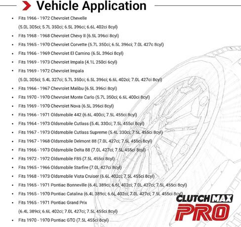 CMP Stage 2 Sport Clutch Kit Fits Buick 1966 Electra Skylark 1971 Centurion, Chevy 1966-72 Biscayne Caprice Chevelle, Oldsmobile 1966-73 Cutlass Supreme Delta, Pontiac 1965-71 Bonneville Grand Prix in Saudi Arabia