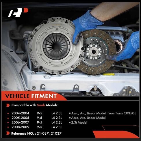 A-Premium Transmission Clutch Kit with Clutch Slave Cylinder Compatible with Saab 9-5 2004 2005 2006 2007 2008 2009, L4 2.3L, DOHC Turbocharged in Saudi Arabia