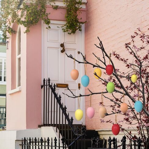 24 قطعة من زينة بيض عيد الفصح، زخارف بلاستيكية لعيد الفصح للأشجار، بيض عيد الفصح للداخل والخارج، بيض مزخرف ملون للحرف اليدوية والحفلات المدرسية والمكتب والمنزل وهدايا عيد الفصح in Kuwait