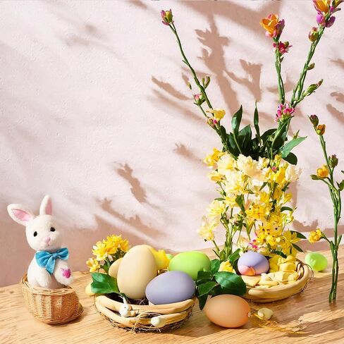 24 قطعة من زينة بيض عيد الفصح، زخارف بلاستيكية لعيد الفصح للأشجار، بيض عيد الفصح للداخل والخارج، بيض مزخرف ملون للحرف اليدوية والحفلات المدرسية والمكتب والمنزل وهدايا عيد الفصح in Kuwait