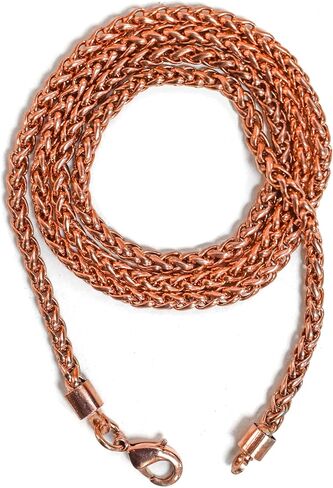 Pure Copper Twisted Rope Chain Necklace Long Heavy Solid Copper Statement Jewelry Set Gift for Women & Men (16-26 inch) in Kuwait